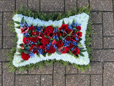 Red white and blue pillow