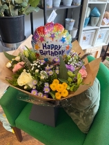 Happy birthday balloon florist choice bouquet